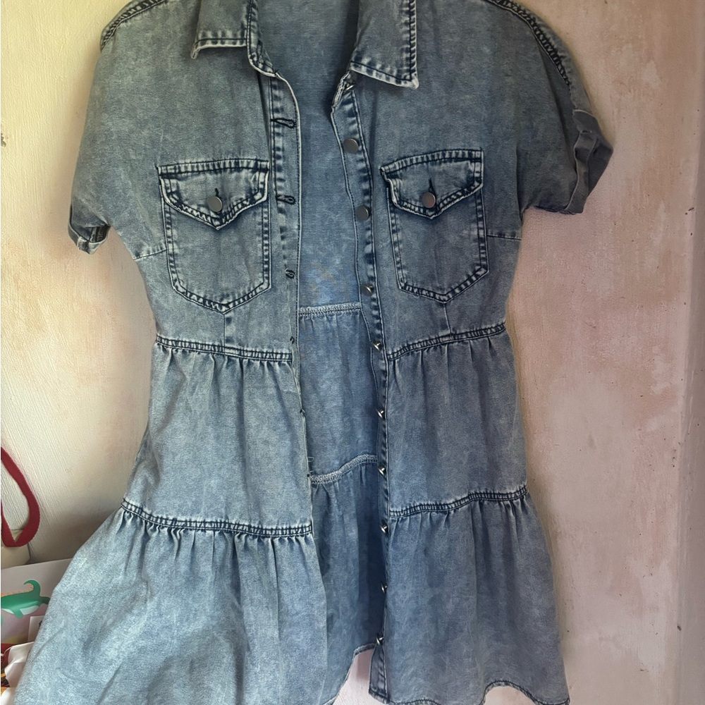 Denim Short Sleeve Dress